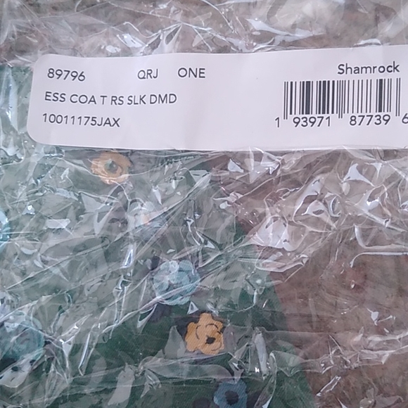 Coach Essential Tea Rose Silk Diamond Scarf, Shamrock Green - Picture 5 of 8